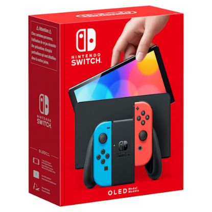 Immagine di Nintendo Switch (modello Oled) Rosso neon/Blu neon, schermo 7 pollici