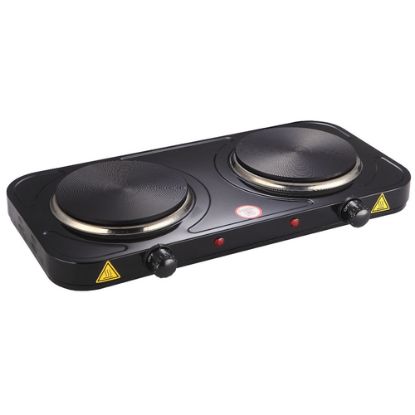 Immagine di 1F21 FORNELLO EL 2P NERO 1000+1500W     PIASTRE 18,5 E