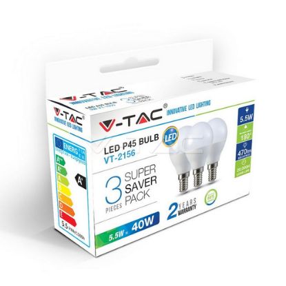 Immagine di V-TAC VT-2156 lampada LED Bianco caldo 2700 K 5,5 W E14 F
