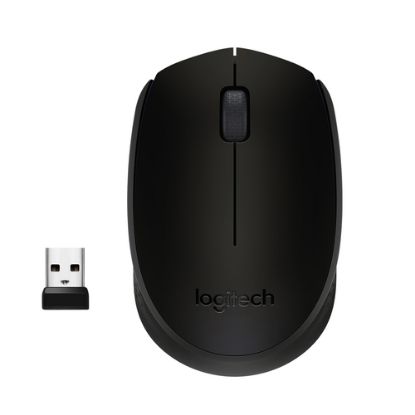 Immagine di Logitech M171 Mouse Wireless, 2.4 GHz con Mini Ricevitore USB, Rilevamento Ottico, Durata ‎Batteria Fino a 12 Mesi, Mouse Ambidestro per PC/Mac/Laptop, Nero