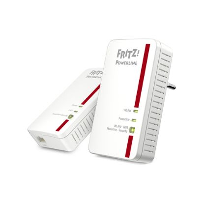 Immagine di FRITZ!Powerline 1240E WLAN 1200 Mbit/s Collegamento ethernet LAN Wi-Fi Rosso, Bianco 2 pz