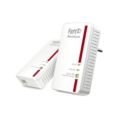 Immagine di FRITZ!Powerline 1240E WLAN Set INT 1200 Mbit/s Collegamento ethernet LAN Wi-Fi Rosso, Bianco 2 pz