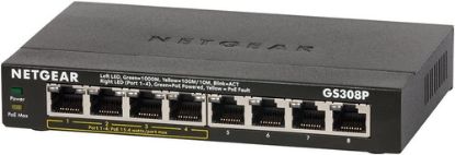 Immagine di NETGEAR GS308P Non gestito Gigabit Ethernet (10/100/1000) Supporto Power over Ethernet (PoE) Nero