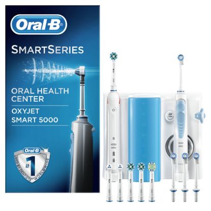 Immagine di Oral-B Oral Center Spazzolino Elettrico Smart 5000 e Idropulsore Oxyjet con 4 Testine Oxyjet + 6 Testine Di Ricambio