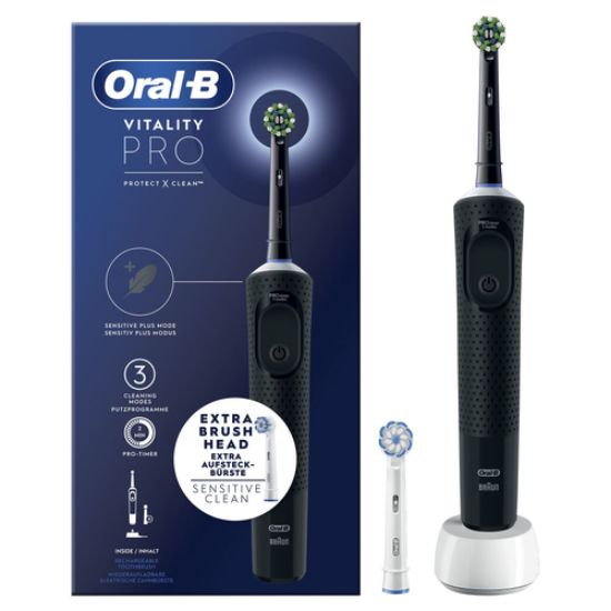 Immagine di Oral-B Vitality Spazzolino Elettrico Ricaricabile Pro Nero, 2 testine