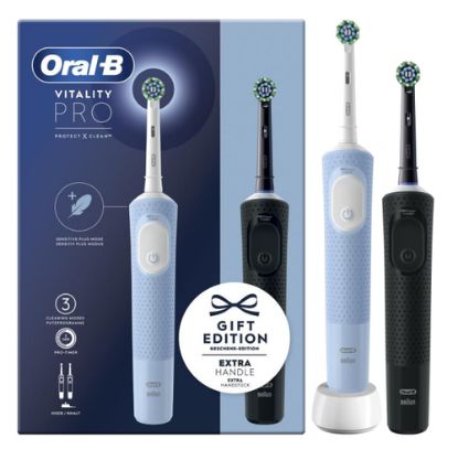 Immagine di Oral-B Vitality Pro Duo Adulto Spazzolino rotante-oscillante Nero, Blu, Bianco
