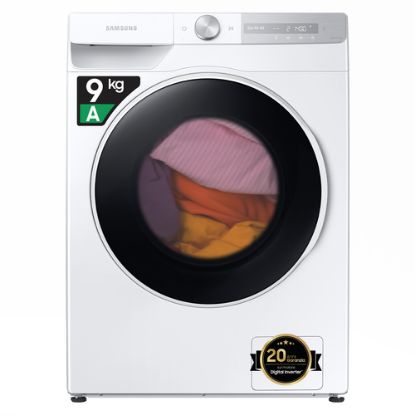 Immagine di Samsung WW90T734DWH/S3 lavatrice a caricamento frontale Ultrawash 9 kg Classe A 1400 giri/min, Porta nero/bianca + Display silver
