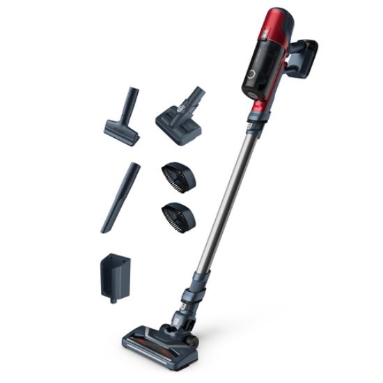 Immagine di Rowenta RH6877WO scopa elettrica Aspirapolvere a bastone 2 in 1 Batteria Secco Senza sacchetto 0,55 L Rosso, Grigio