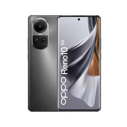 Immagine di OPPO RENO10 Smartphone 5G, AI Tripla fotocamera 64+32+8MP, Selfie 32MP, Display 6.7" 120HZ AMOLED, 5000 mAh, RAM 8GB (Esp. fino 16GB) + ROM 256GB, [Versione Italia], Colore Silvery Grey