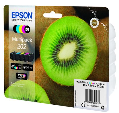 Immagine di Epson Kiwi 202 Multipack cartuccia d'inchiostro 5 colori (PBK/BK/C/Y/M)
