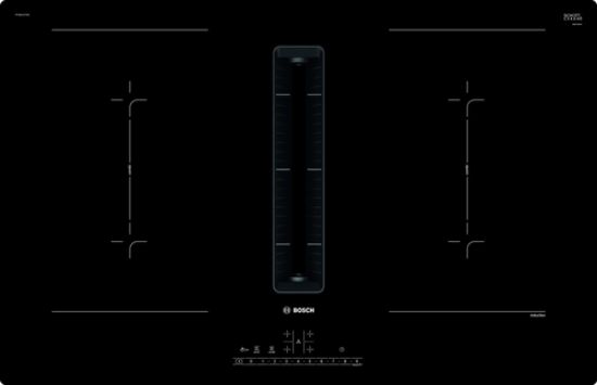 Immagine di Bosch Serie 6 PVQ811F15E piano cottura Nero Da incasso 80 cm Piano cottura a induzione 4 Fornello(i) Cappa da incasso