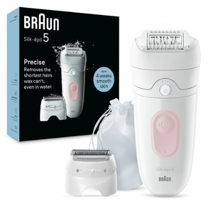 Immagine di Braun Silk-épil 5 5-030, Epilatore Elettrico Donna, Per Una Epilazione Semplice, Bianco/Rosa