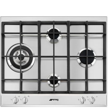 Immagine di Smeg P261XGH piano cottura Acciaio inox Da incasso 60 cm Gas 4 Fornello(i)