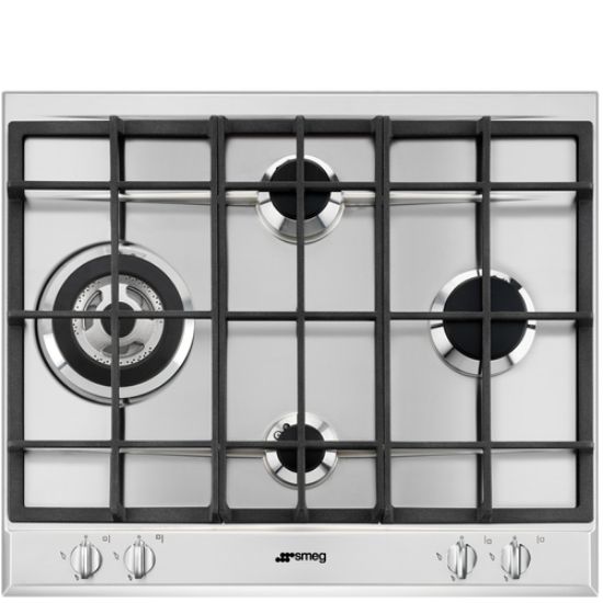 Immagine di Smeg P261XGH piano cottura Acciaio inox Da incasso 60 cm Gas 4 Fornello(i)