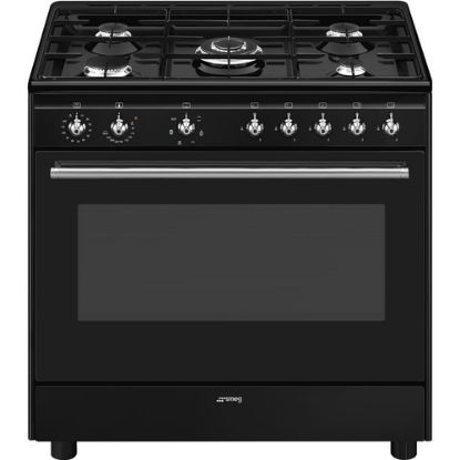 Immagine di CX91GMBL CUCINA 90X60 MULTI6 VENT A 4F+1TC NERA PULIZIAVAP