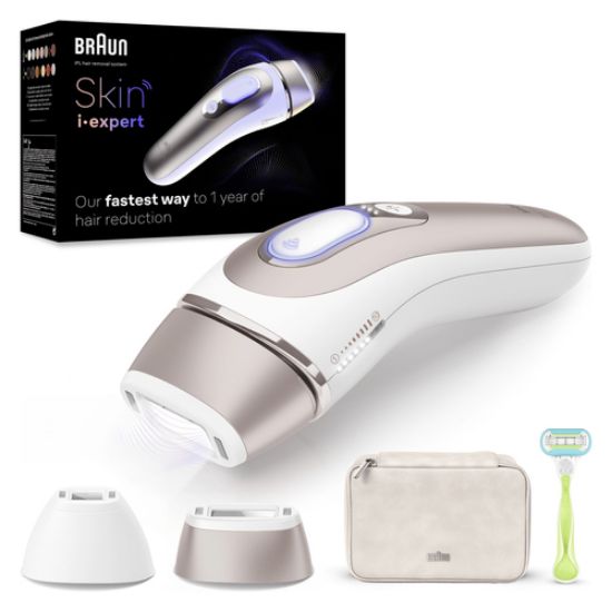 Immagine di Braun Epilatore Luce Pulsata Smart Skin I·Expert, Epilazione A Casa Tua, Custodia, Rasoio Donna Venus, 2 Testine, PL7147