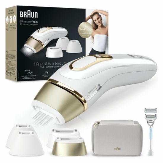 Immagine di Braun Silk-expert Pro Epilatore Luce Pulsata Silk·expert Pro 5, Epilazione A Casa Tua, Con Custodia, Rasoio Donna Venus, 4 Testine, PL5356