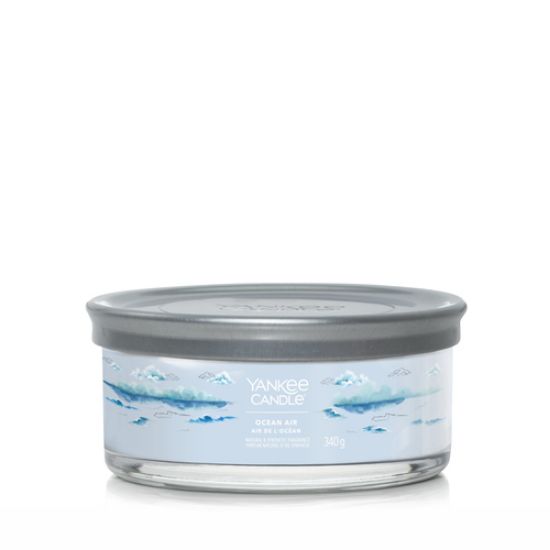 Immagine di Yankee Candle Ocean Air candela di cera Rotondo Ambra, Giacinto, Legno di Sandalo Blu 1 pz