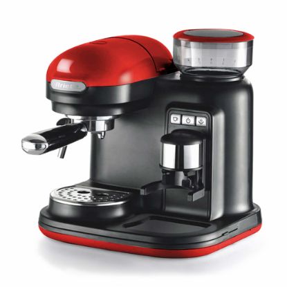 Immagine di Ariete 1318 Macchina da Caffè con Macinacaffè - 1 filtro - Montalatte - 15 bar - 1080 Watt - 0,8 Litri - Linea Moderna - Rosso
