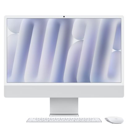 Immagine di Apple iMac 24"Retina Display 4,5K Vetro Nano Texture, Chip M4 con CPU 10‑core, GPU 10‑core, 16GB, 256GB SSD, Argento