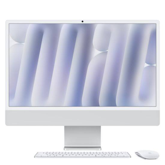 Immagine di Apple iMac 24"Retina Display 4,5K Vetro Nano Texture, Chip M4 con CPU 10‑core, GPU 10‑core, 16GB, 256GB SSD, Argento