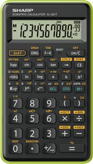 Immagine di Sharp EL-501T calcolatrice Tasca Calcolatrice scientifica Nero, Verde