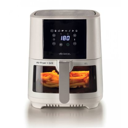 Immagine di Ariete 4626 Friggitrice ad aria 6L, 1300 W, Capacità 6L, Capacità di cottura 2,5kg, 8 programmi preimpostati, Temperatura fino a 200°, Cestello trasparente per controllo cottura, Bianco