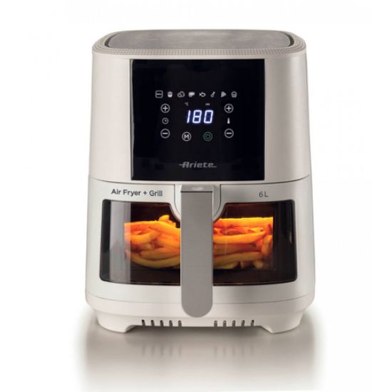 Immagine di Ariete 4626 Friggitrice ad aria 6L, 1300 W, Capacità 6L, Capacità di cottura 2,5kg, 8 programmi preimpostati, Temperatura fino a 200°, Cestello trasparente per controllo cottura, Bianco