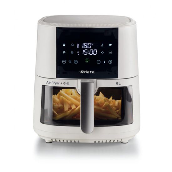 Immagine di Ariete 4630 Friggitrice ad aria 9L, 1500 W, Capacità 9L, Capacità di cottura 3,5kg, 8 programmi preimpostati, Temperatura fino a 200°, Cestello trasparente per controllo cottura, Bianco