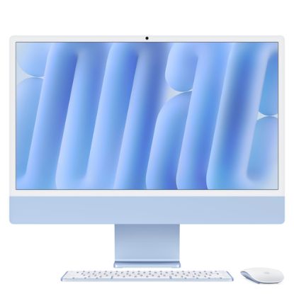 Immagine di Apple iMac 24"Retina Display 4,5K, Chip M4 con CPU 10‑core, GPU 10‑core, 24GB, 512GB SSD, Blu