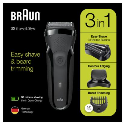 Immagine di Braun Series 3 Shave&Style 300BT Rasoio Da Barba Elettrico Da Uomo, Nero