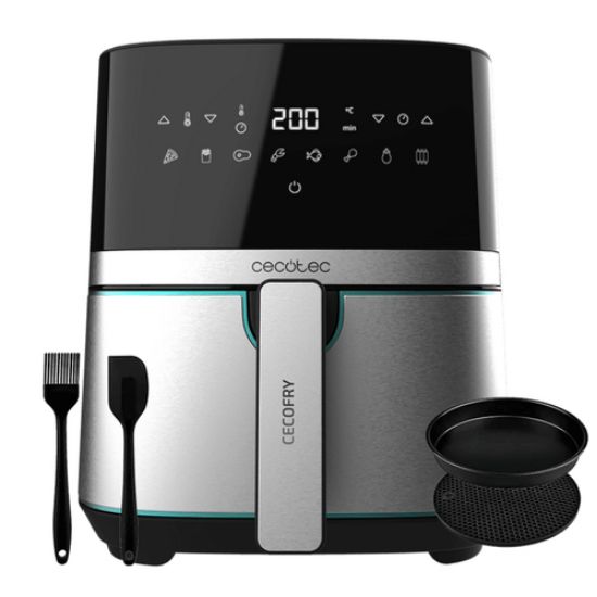 Immagine di Cecotec 03317 friggitrice Singolo 5,5 L Indipendente 1700 W Friggitrice ad aria calda Nero, Acciaio inox