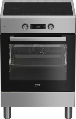 Immagine di Beko Cucina a libera installazione inox, forno elettrico 6 funzioni, piano cottura induzione 4 zone, 60x60, Classe A