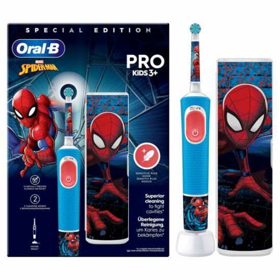Immagine di Oral-B Vitality Pro Kids Spiderman Bambino Spazzolino rotante-oscillante Blu, Rosso