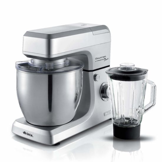 Immagine di Ariete 1598 Gourmet Professional 7L Metal - Impastatrice Planetaria con Frullatore - Ciotola in Acciaio Inox - 7 L - Caraffa in vetro - 1200 Watt - 6 velocità