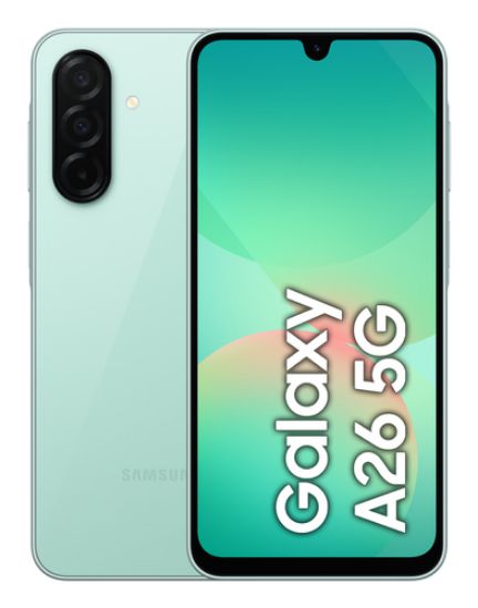 Immagine di Samsung Galaxy A26 5G, Smartphone con Funzioni intelligenti, Display Super AMOLED 6.7”, 6GB RAM, 128GB, Batteria 5.000 mAh, memoria espandibile, Mint