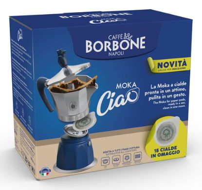 Immagine di Caffè Borbone MOKACIAOINDUZ caffettiera manuale Moka Blu, Grigio