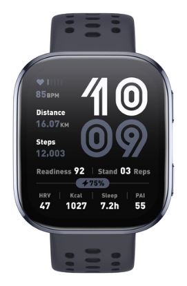 Immagine di Amazfit Bip 6 Black 5 cm (1.97") AMOLED Digitale 390 x 450 Pixel Touch screen Nero GPS (satellitare)