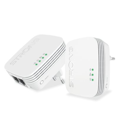 Immagine di Strong POWERLWF600DUOMINI adattatore di rete PowerLine 600 Mbit/s Collegamento ethernet LAN Wi-Fi Bianco 2 pz