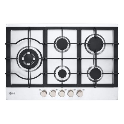 Immagine di LG CBGZ3016S Piano cottura a gas 75cm, 11,5kW, 5 bruciatori, Griglie in ghisa, Piatto inox