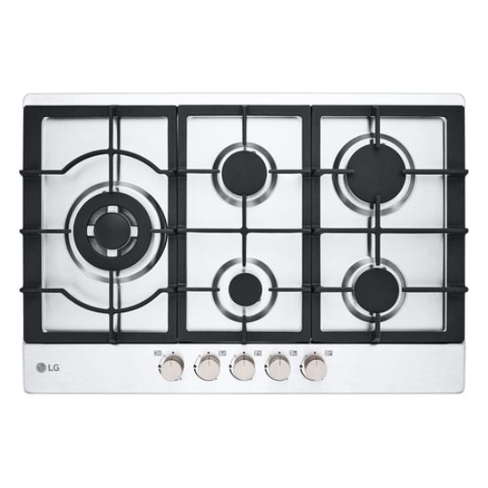 Immagine di LG CBGZ3016S Piano cottura a gas 75cm, 11,5kW, 5 bruciatori, Griglie in ghisa, Piatto inox