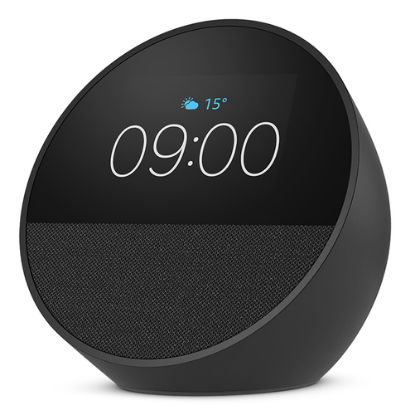 Immagine di Amazon Nuovo Echo Spot (modello 2024) | Sveglia intelligente con suono di qualità e Alexa | Nero