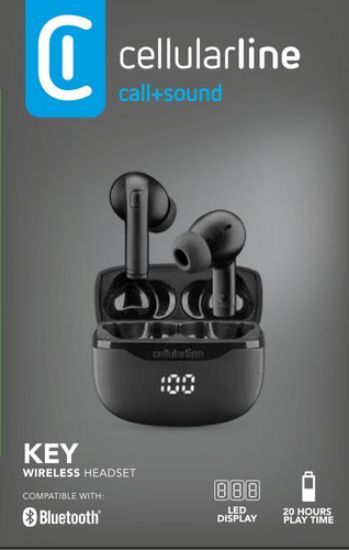 Immagine di Cellularline Key Auricolari TWS Bluetooth custodia di ricarica e display led
