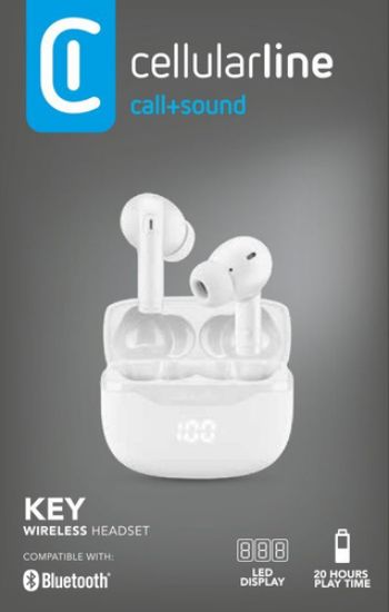 Immagine di Cellularline Key Auricolari TWS Bluetooth custodia di ricarica e display led
