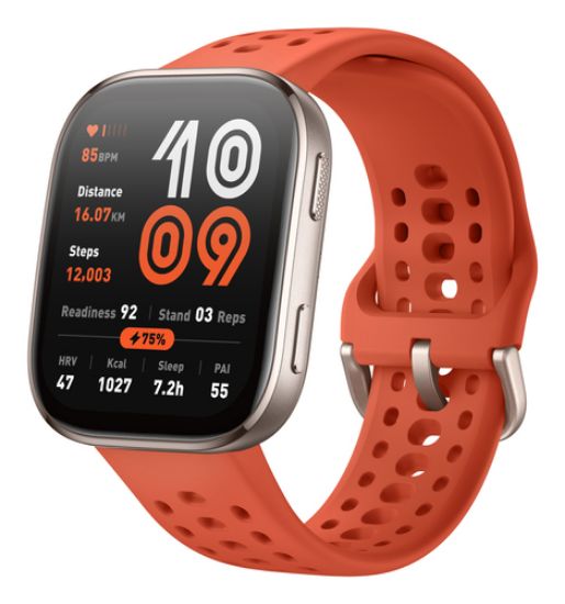 Immagine di Amazfit Bip 6 Red 5 cm (1.97") AMOLED Digitale 390 x 450 Pixel Touch screen Oro GPS (satellitare)
