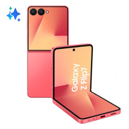 Immagine di Samsung Galaxy Z Flip7 Smartphone AI, RAM 12GB, 256GB, Display 4,1" Super AMOLED/6,9" Dynamic AMOLED 2X, Fotocamera 50MP, Coralred