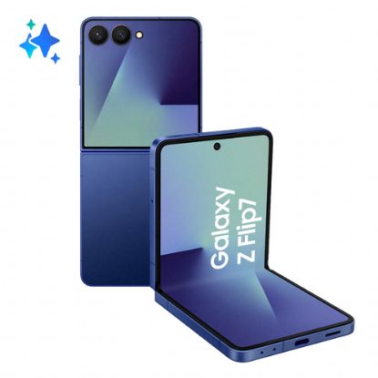 Immagine di Samsung Galaxy Z Flip7 Smartphone AI, RAM 12GB, 256GB, Display 4,1" Super AMOLED/6,9" Dynamic AMOLED 2X, Fotocamera 50MP, Blue Shadow