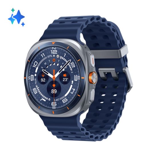 Immagine di Samsung Galaxy Watch Ultra 2025 (Titanium Blue, LTE, 47mm) Smartwatch Galaxy AI, Design resistente agli urti, Batteria a lunga durata, Cassa in titanio di grado aerospaziale