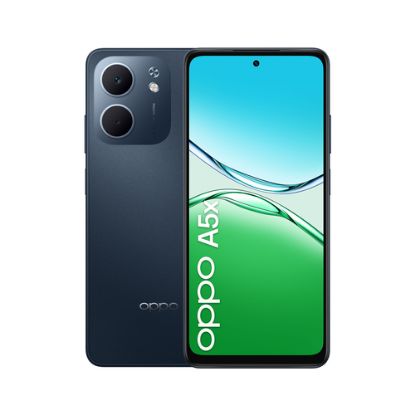 Immagine di OPPO A5x Smartphone, Foto AI 32MP, Frontale 5MP, Display 6.67” 90HZ LCD HD+, 6000mAh, RAM 4(Esp1GB/2GB/4GB)+ROM 128GB (esp1TB), IP65, [Versione Italia], Black Blue