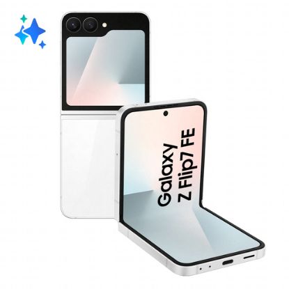 Immagine di Samsung Galaxy Z Flip7 FE Smartphone AI, RAM 8GB, 128GB, Display 3,4" Super AMOLED/6,7" Dynamic AMOLED 2X, Fotocamera 50MP, White